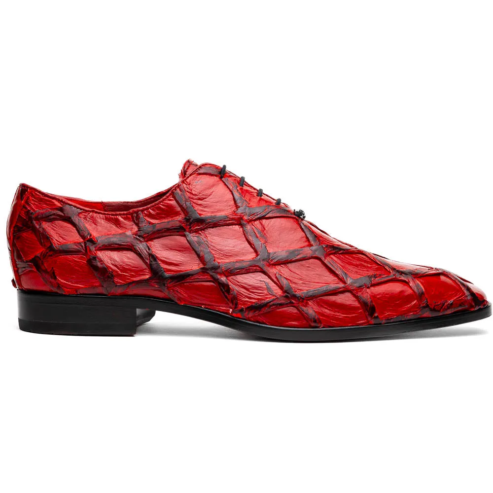 Marco Di Milano Olivieri in Red Pirarucu Oxford Dress Shoes