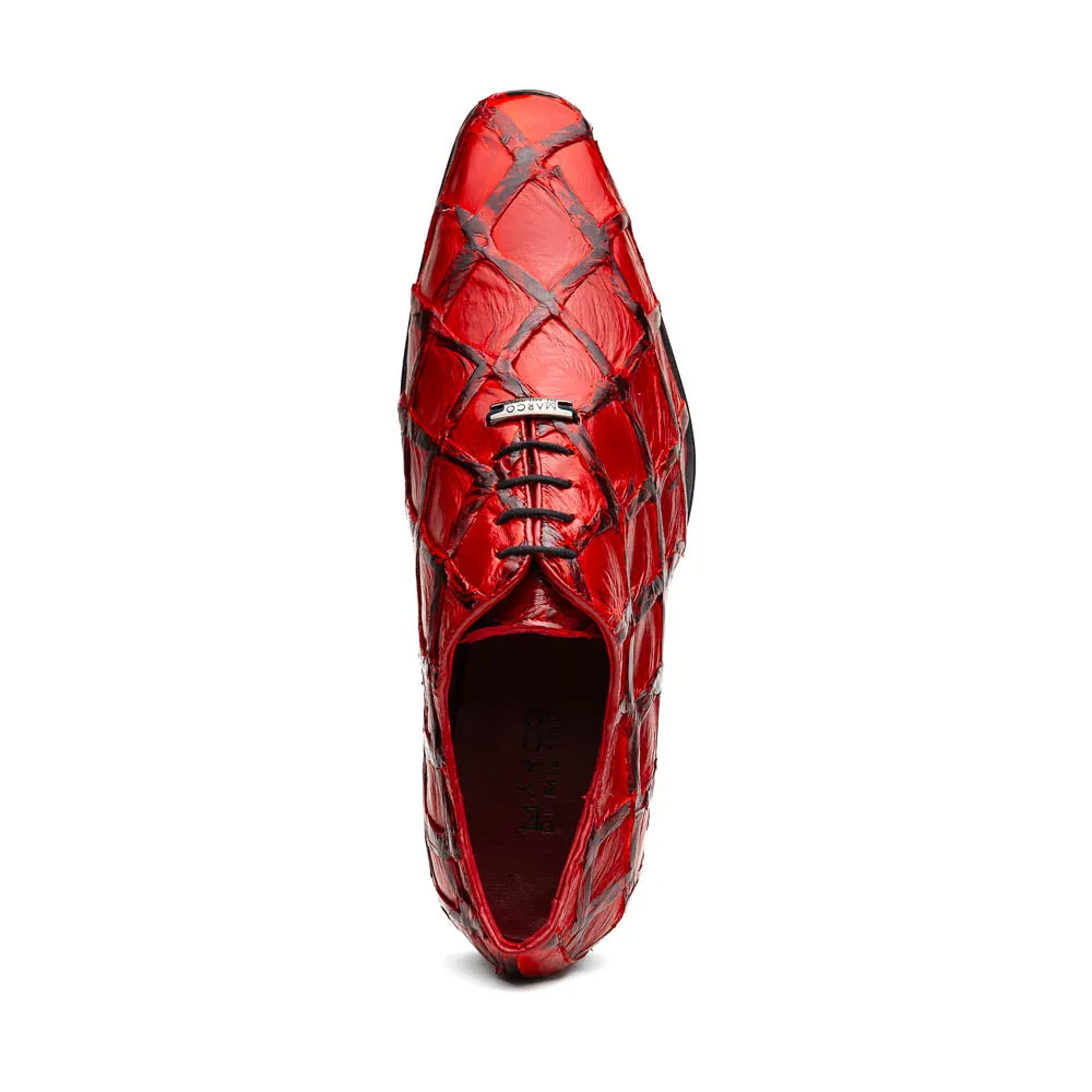 Marco Di Milano Olivieri in Red Pirarucu Oxford Dress Shoes