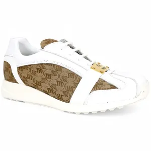 Mauri Kingsman 8665/2 White/Beige Patent/Baby Crocodile/Nappa/Double M-Fabric Sneakers