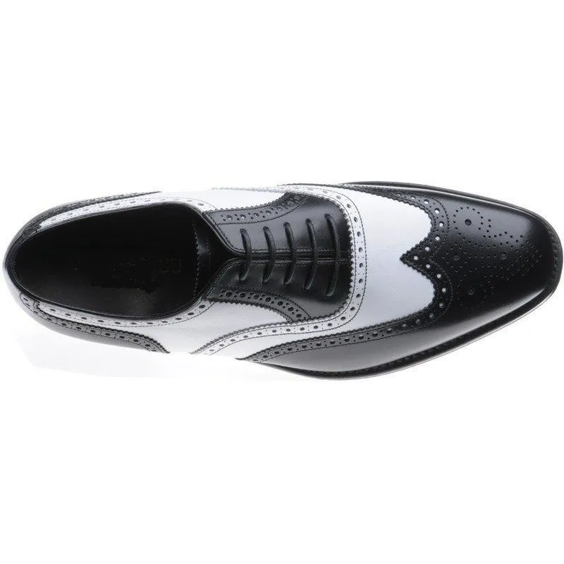 Men's Black Wingtip Two-Tone Leather Formal Shoes
