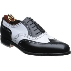 Men's Black Wingtip Two-Tone Leather Formal Shoes