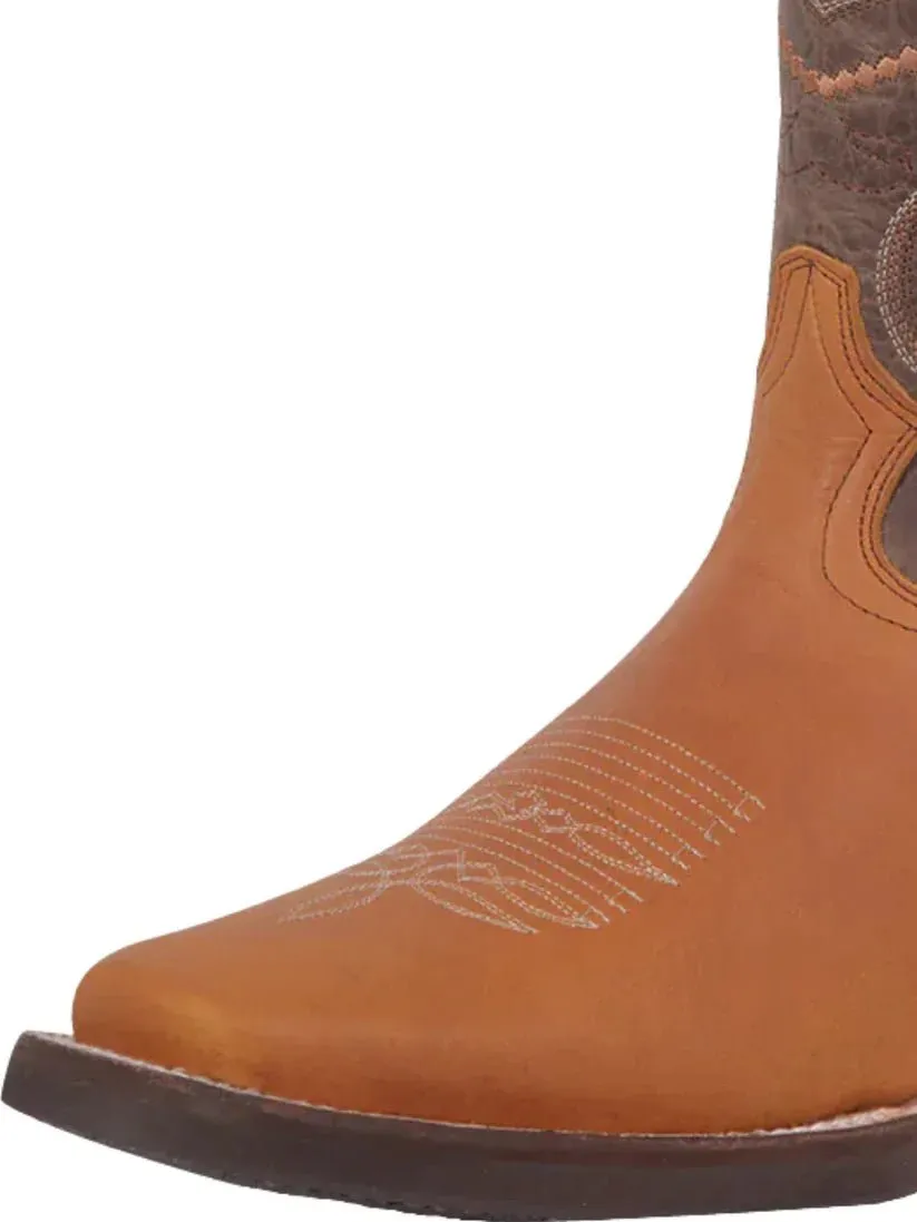 Men's Bovine Leather Classic Western Cowboy Boots 'El General' Honey 43003