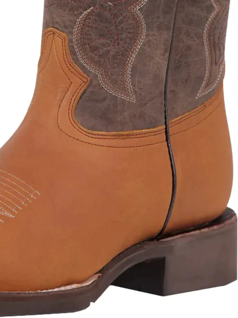 Men's Bovine Leather Classic Western Cowboy Boots 'El General' Honey 43003