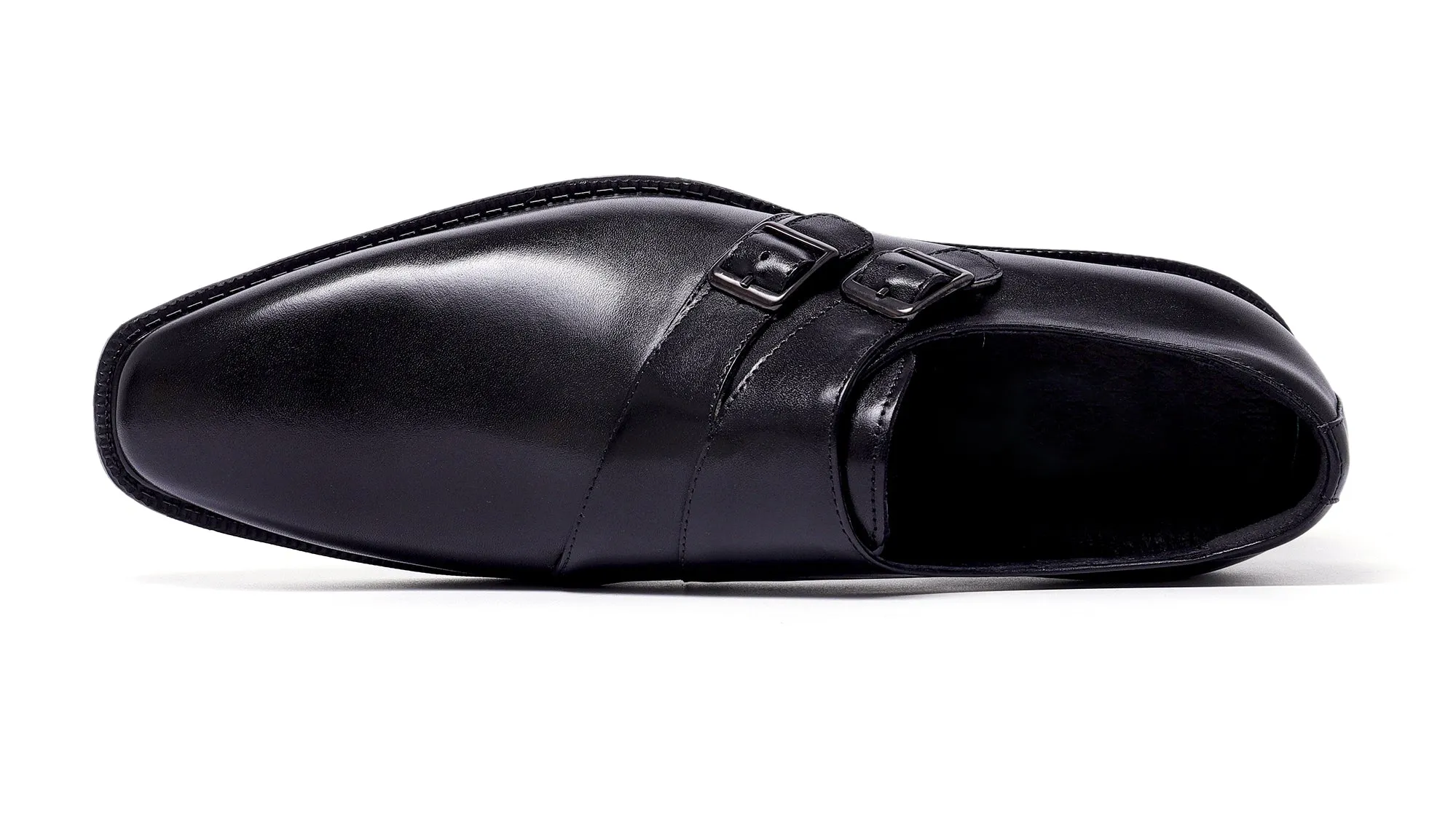 Men's Double Monk Strap Leather Loafers