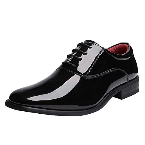 Men's Faux Patent Leather Tuxedo Shoes