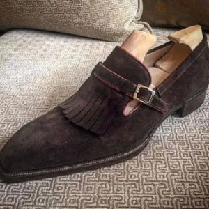 Men's Handcrafted Bron Suede Monk Dress Shoes