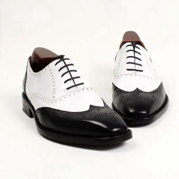 Men's Handcrafted Two-Tone Leather Dress Shoes