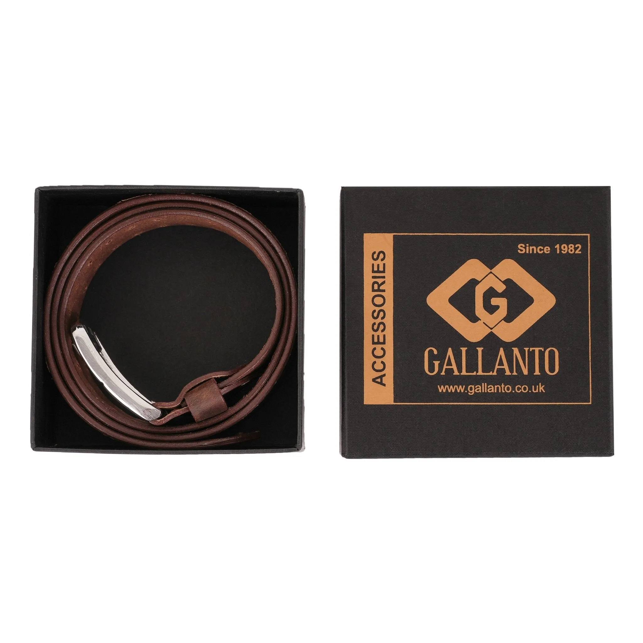 Mens Quad Stich Genuine Leather Belt - Casual Belt for Suits & Jeans, Single Prong Buckle