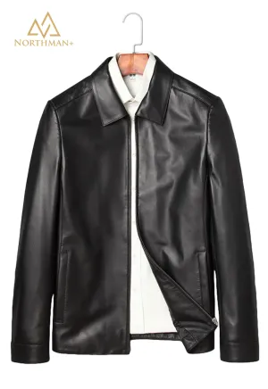 Men's Slim Fit Leather Jacket : The Urban Captain