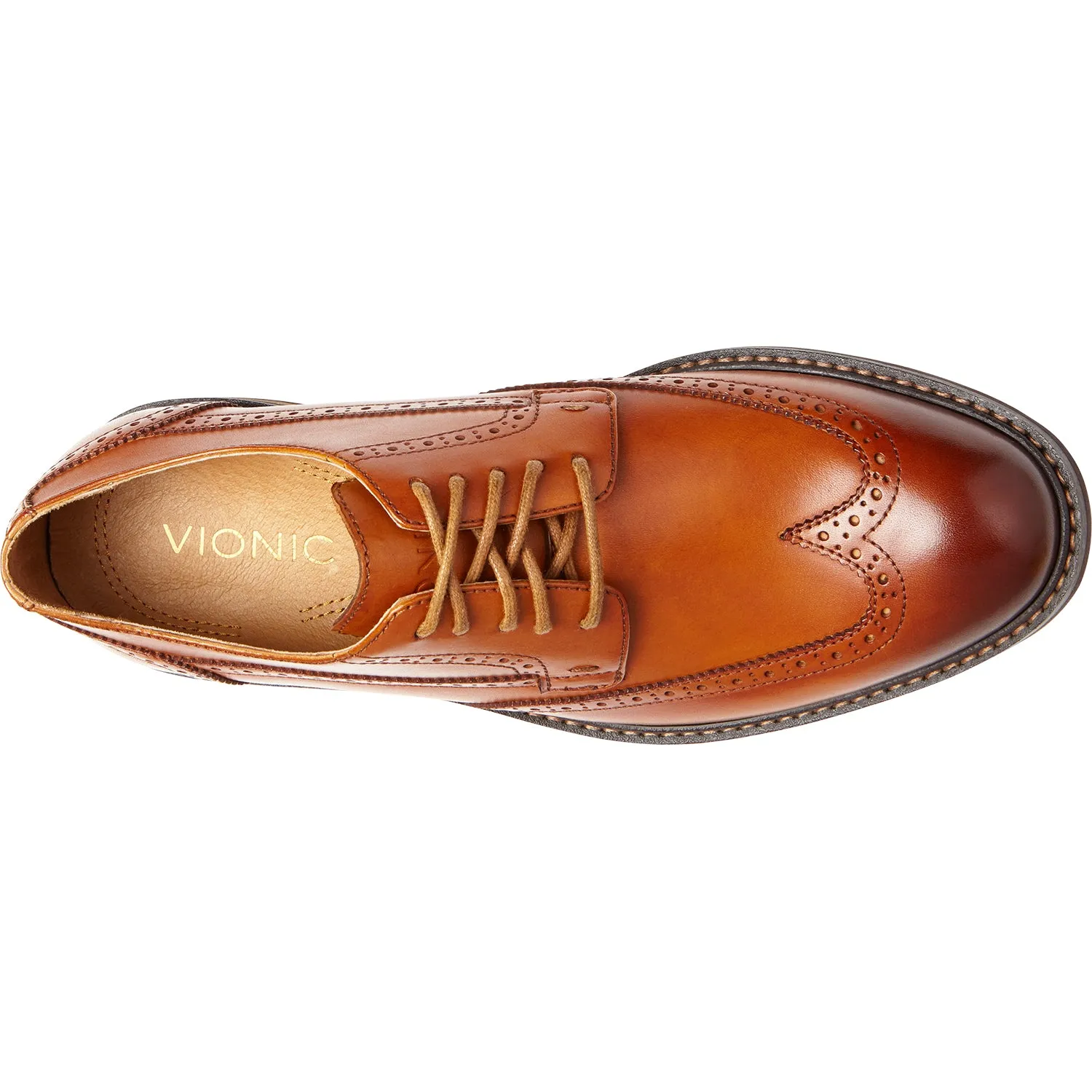 Men's Vionic Bruno Dark Tan Leather
