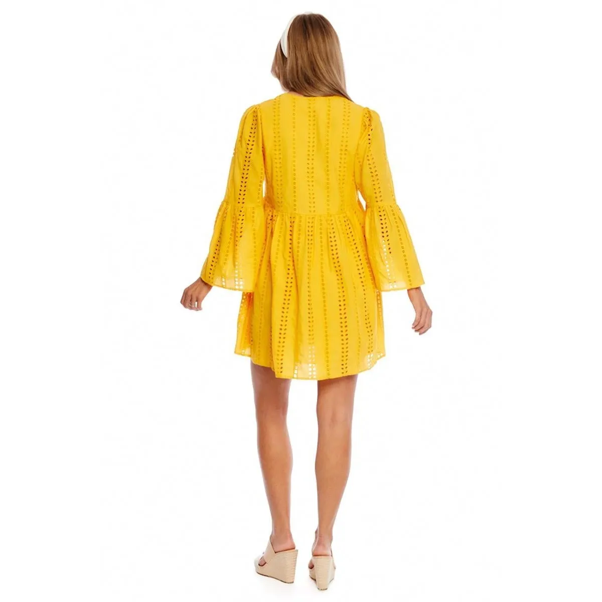 Mud Pie Mustard Raylee Eyelet Dress