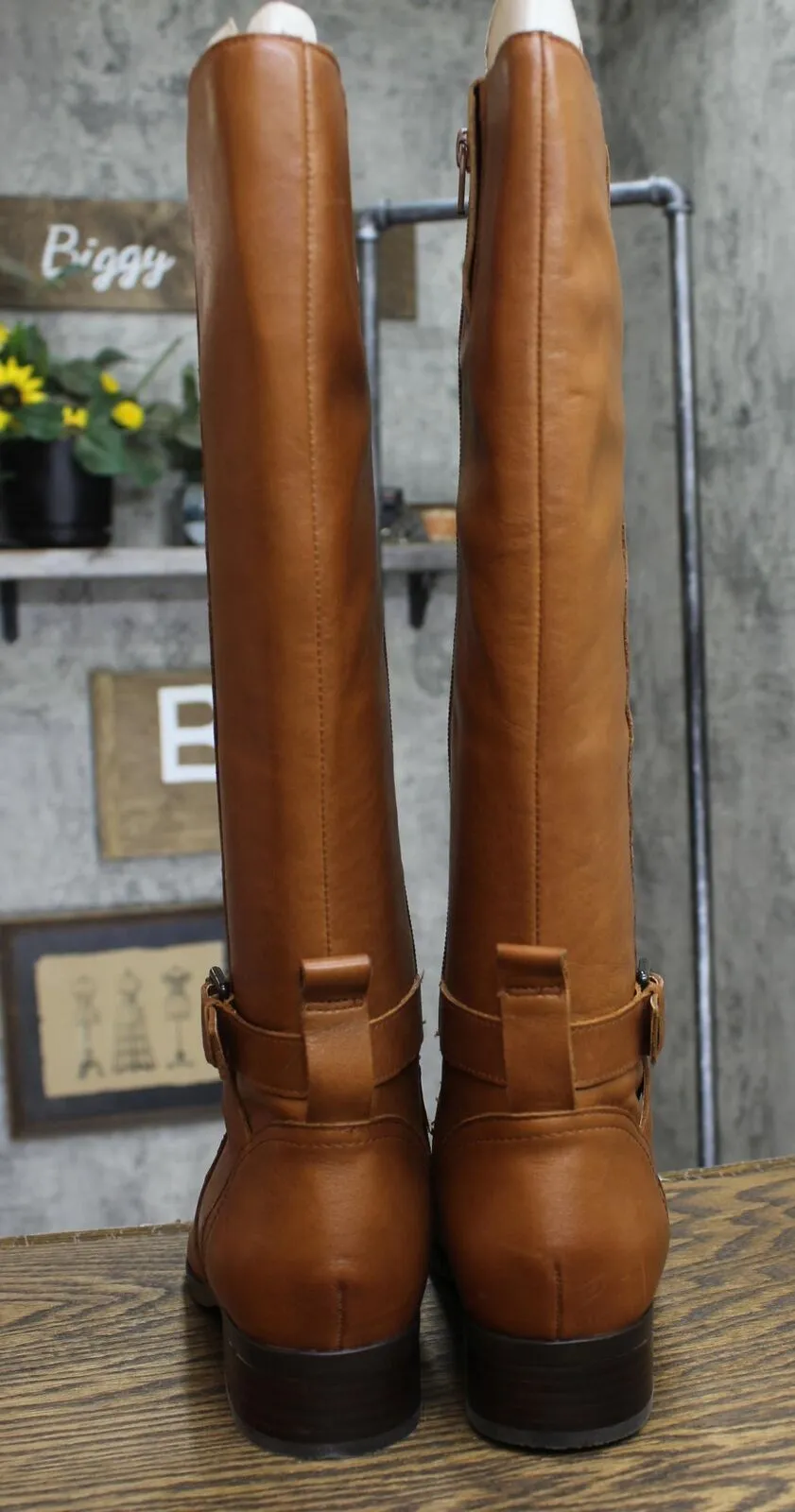Naturalizer Rena Knee High Riding Boot Cider Leather Narrow Calf Brown 8.5M-NC