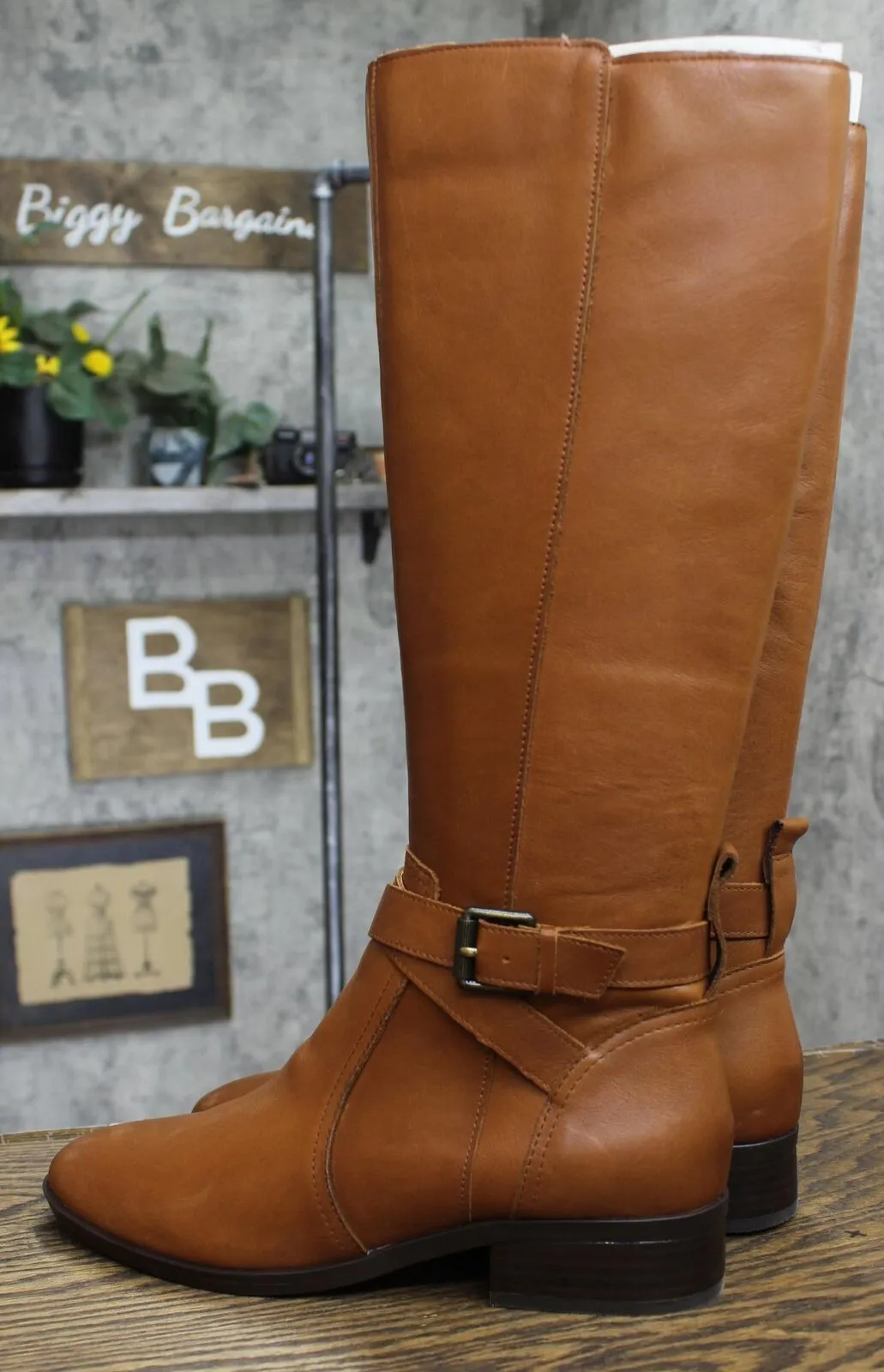 Naturalizer Rena Knee High Riding Boot Cider Leather Narrow Calf Brown 8.5M-NC