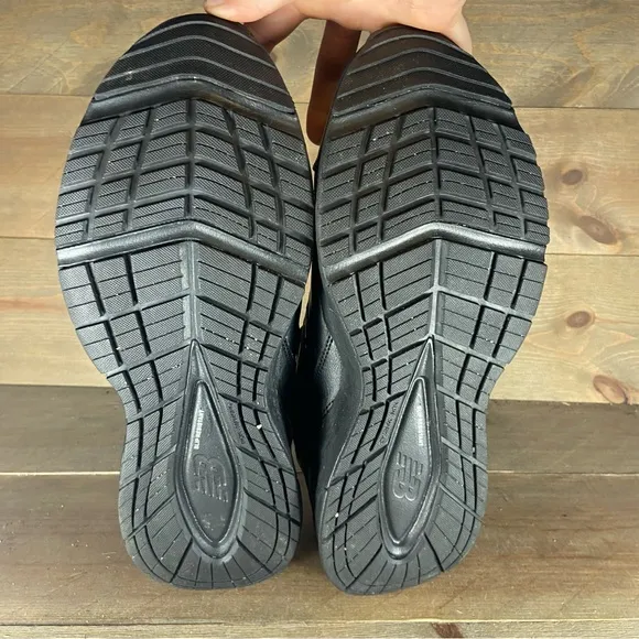 new balance 608 V5 mens size 12 wide 2E shoes black leather walking sneakers