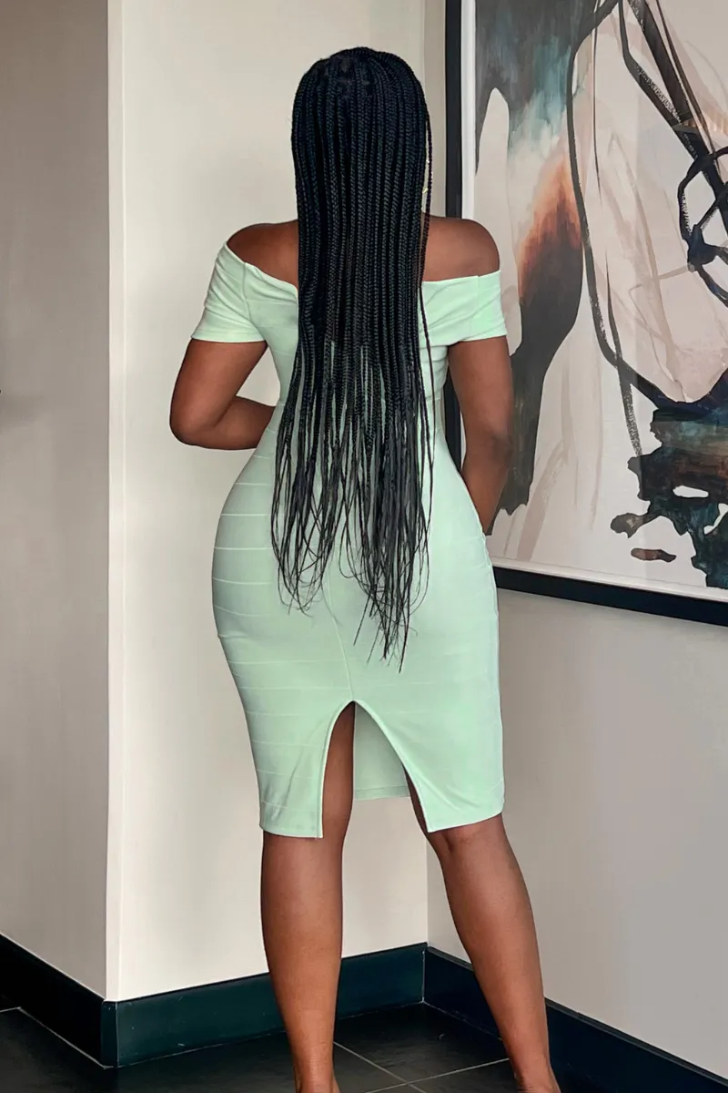 OFF-SHOULDER MOSS BONDAGE | DRESS