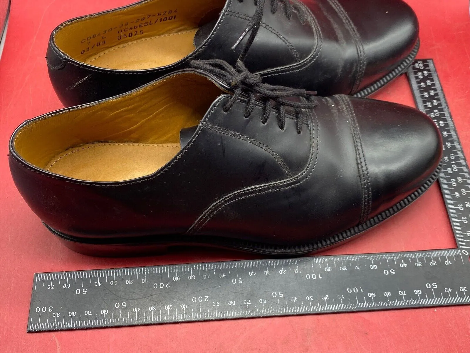 Original British Army Black Leather Parade Shoes - Size 7 L