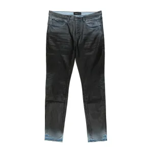 P001 BLACK COATED INDIGO JEANS