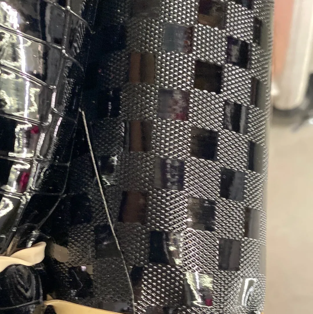 Patent Checkerboard Faux Leather - Black