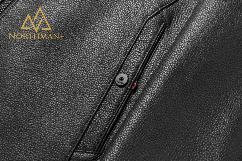 Pebble grain leather jacket