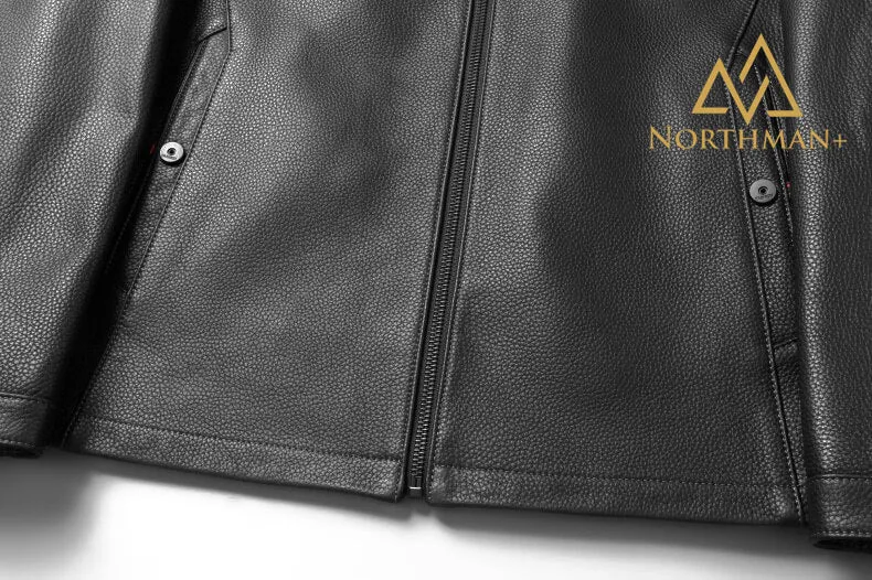 Pebble grain leather jacket