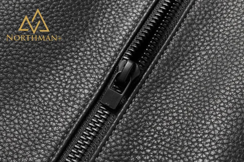Pebble grain leather jacket