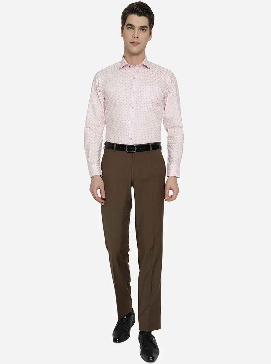 Pink & Blue Printed Regular Fit Formal Shirt | Greenfibre