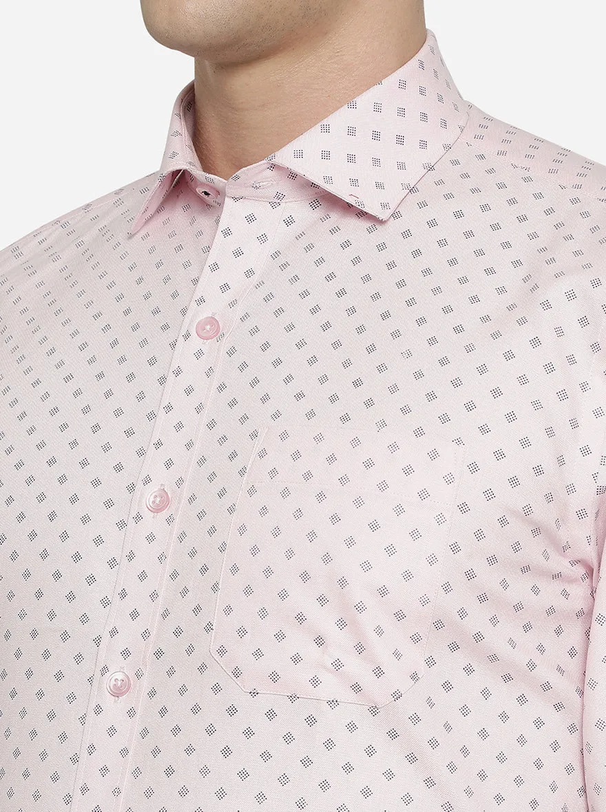 Pink & Blue Printed Regular Fit Formal Shirt | Greenfibre