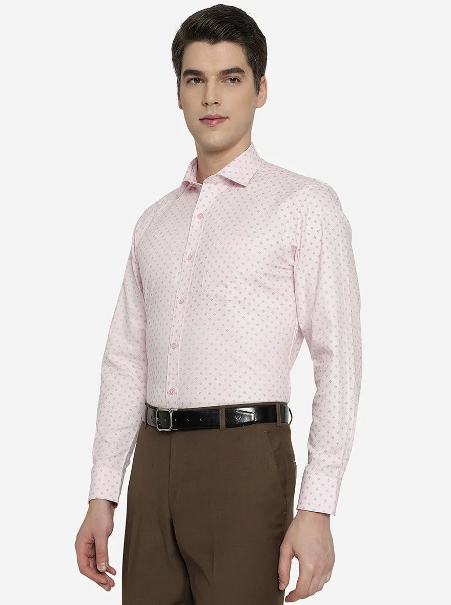 Pink & Blue Printed Regular Fit Formal Shirt | Greenfibre
