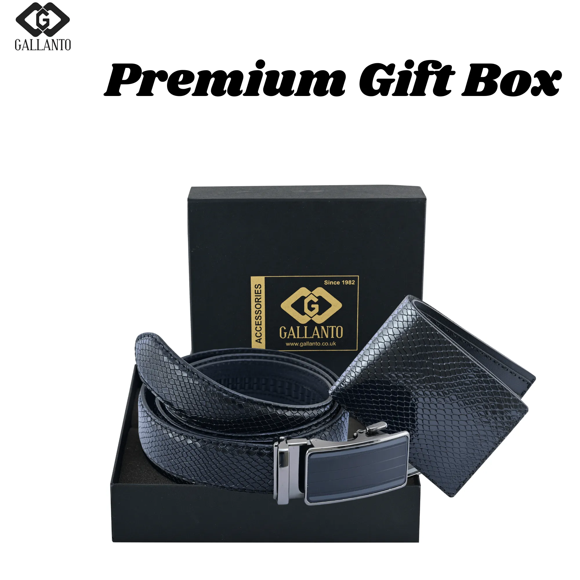Premium Leather Belt & Leather Wallet Set – Stylish Men's Leather Gift – Christmas Gift