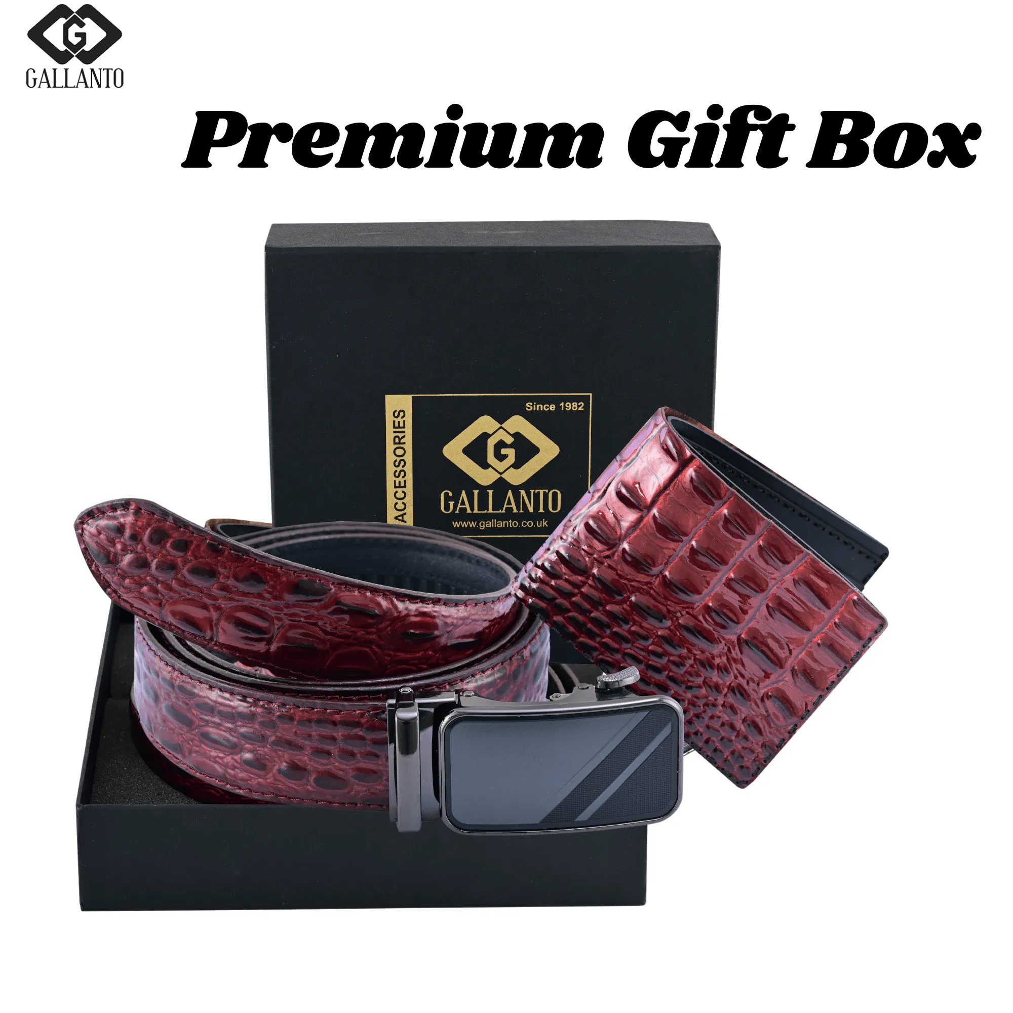 Premium Leather Belt & Leather Wallet Set – Stylish Men's Leather Gift – Christmas Gift