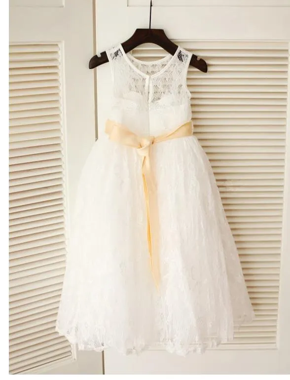 Princess Long Lace Sash/Ribbon/Belt Flower Girl Dresses