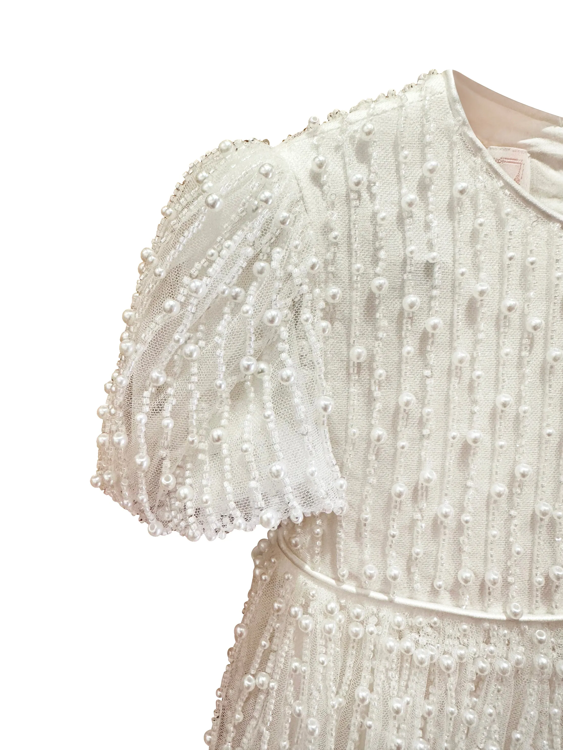 "Anja" Girl's Pearl Christening Dress