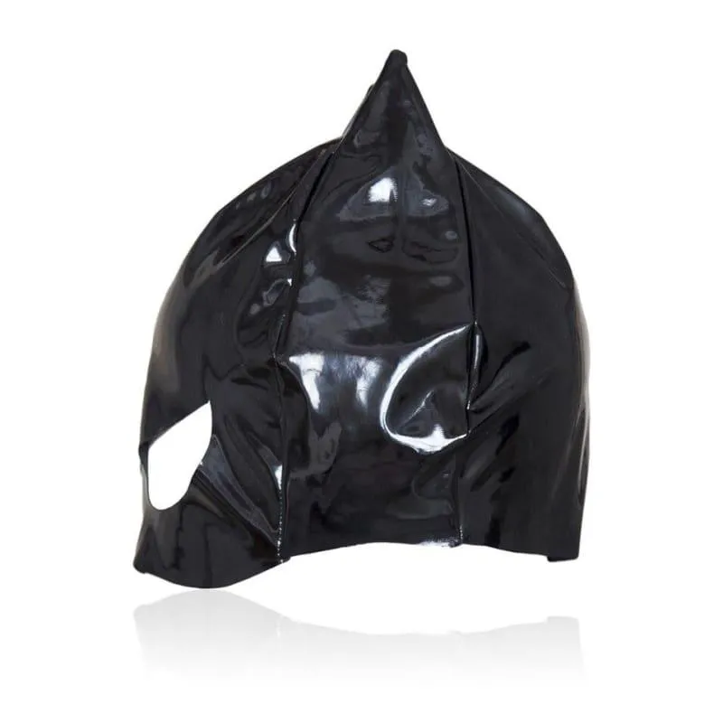 "Catwoman"  - Fetish Mistress Cat Head Hood For BDSM Cosplay Headgear Bondage with Cat Ears Restraints Half Face Mask