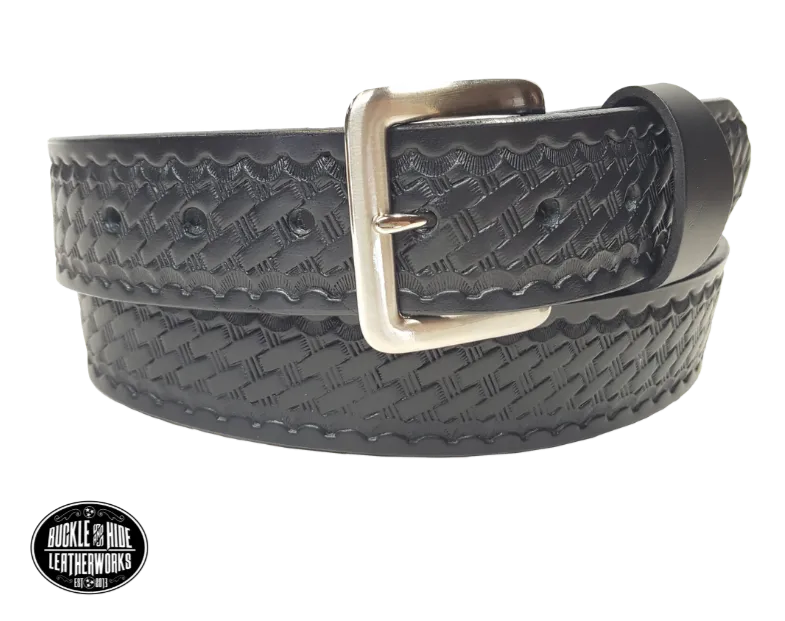 "The Rosco" Basket Weave Leather Belt
