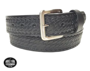 "The Rosco" Basket Weave Leather Belt