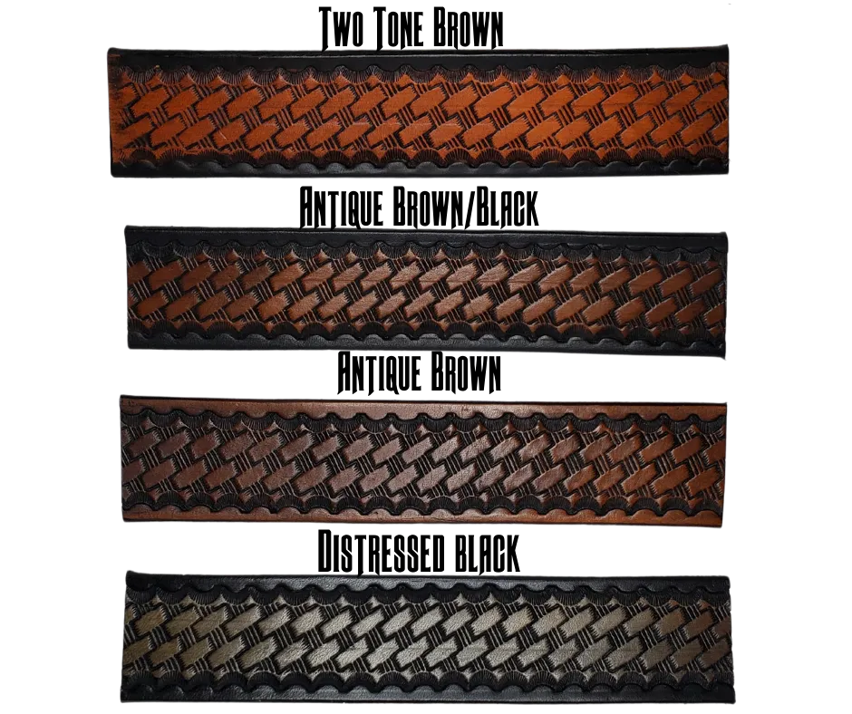 "The Rosco" Basket Weave Leather Belt