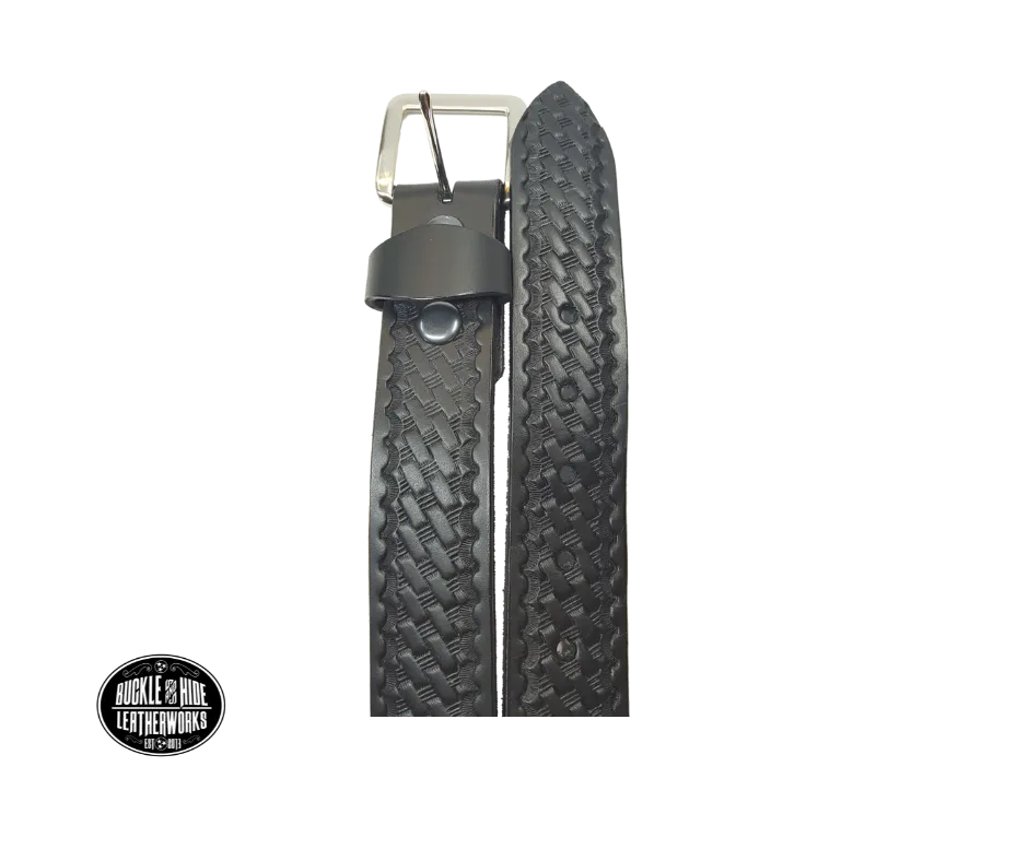 "The Rosco" Basket Weave Leather Belt
