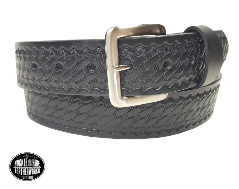 "The Rosco" Basket Weave Leather Belt
