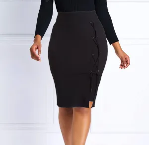 Rapheeze ABCG Mini Taupe Personality Black Skirt