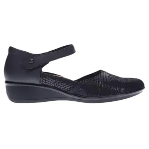 Revere Women's Osaka Mary Jane Black Lizard