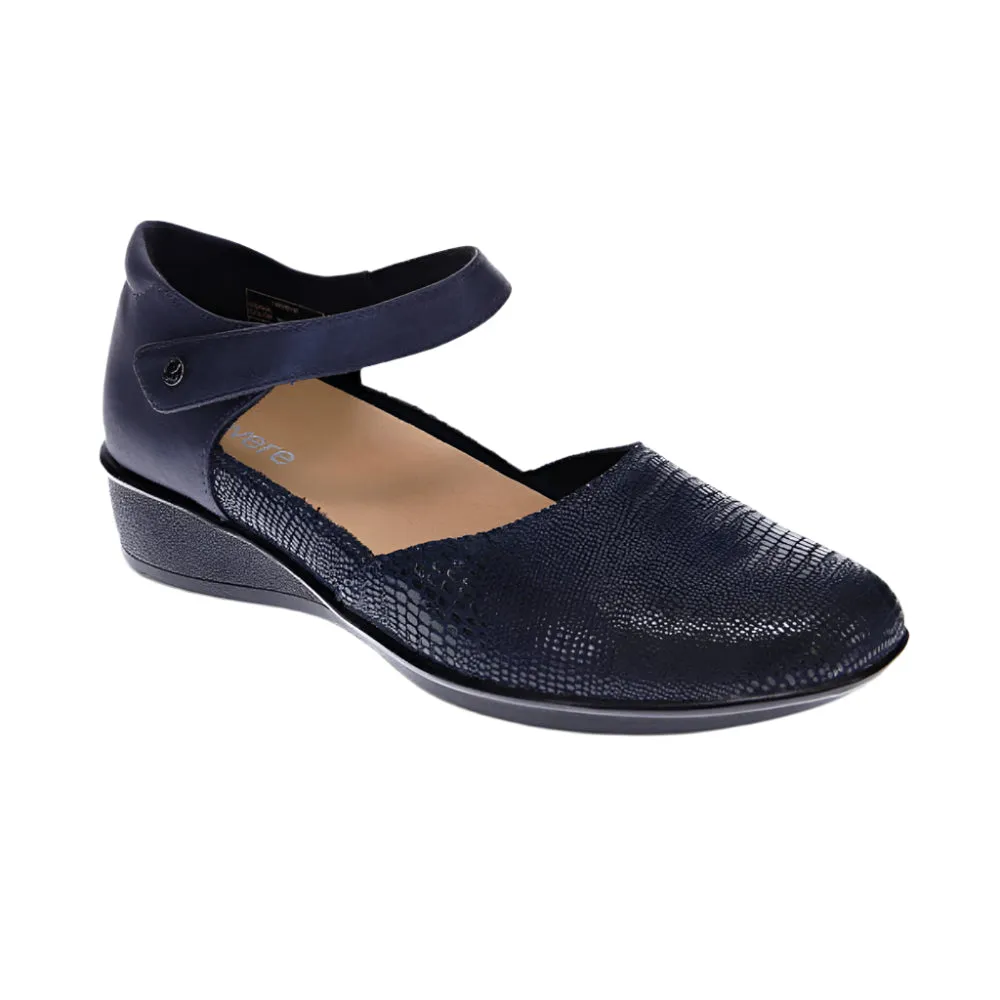 Revere Women's Osaka Mary Jane Navy Lizard