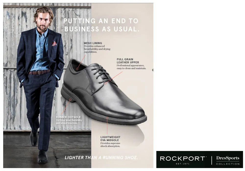 Rockport Allander Mens Leather Lighweight Comfortable Wide Fit Shoes