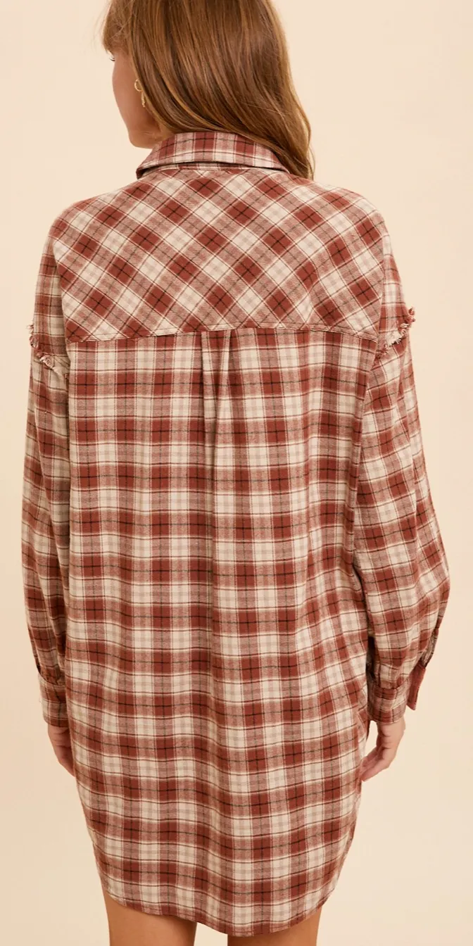 Rust Plaid Dress
