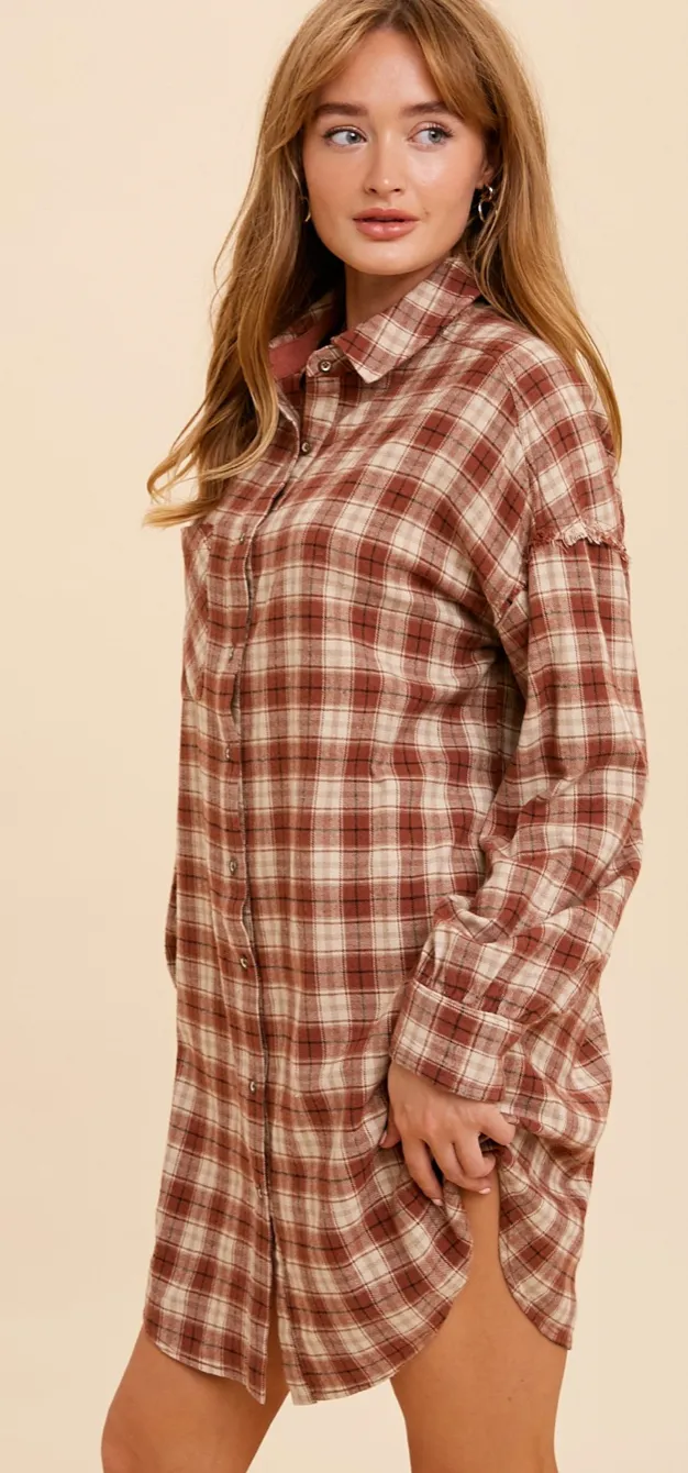 Rust Plaid Dress