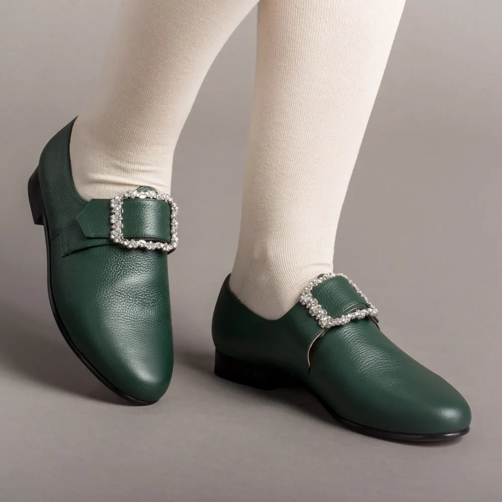 Schuyler 18th Century Shoes (Green)