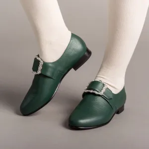 Schuyler 18th Century Shoes (Green)