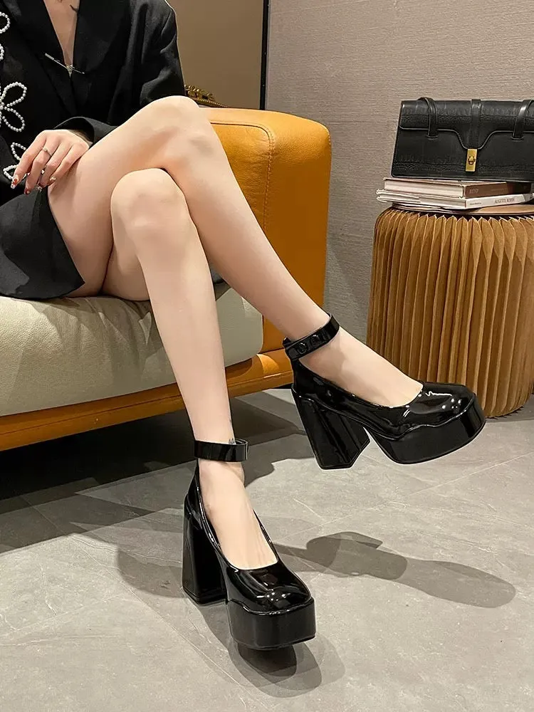 Selene-349 Patent Leather High Heels