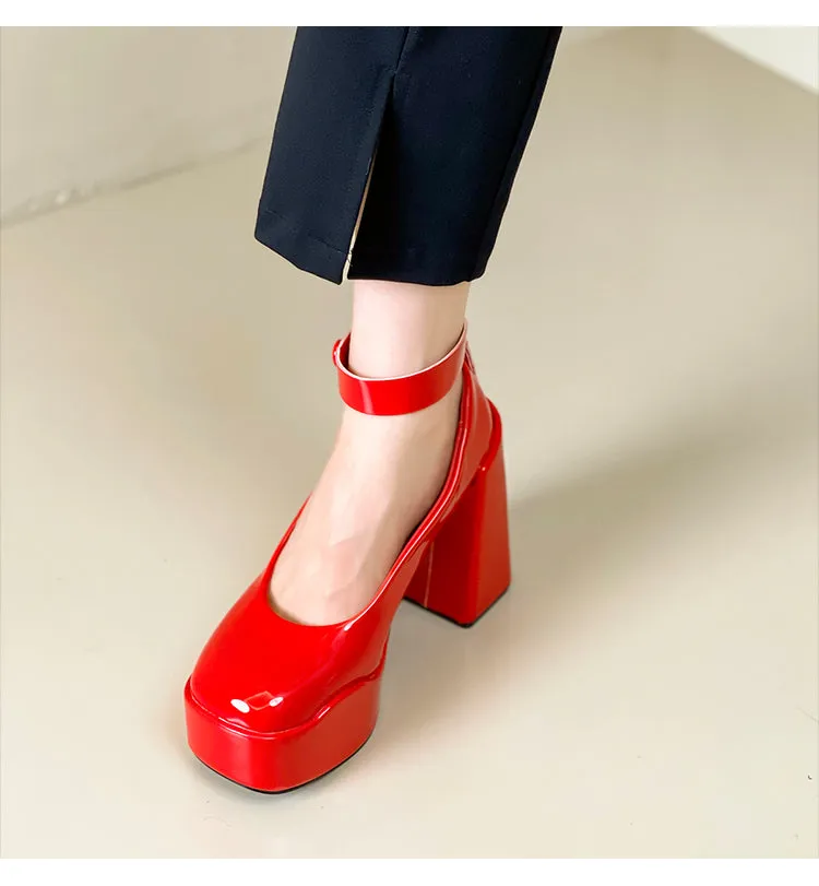 Selene-349 Patent Leather High Heels