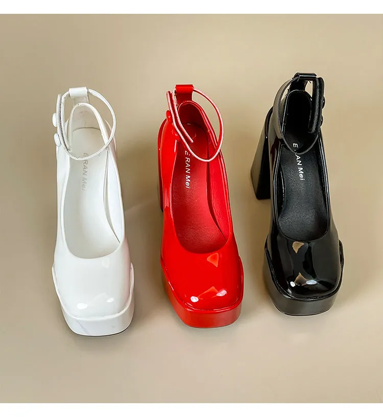Selene-349 Patent Leather High Heels