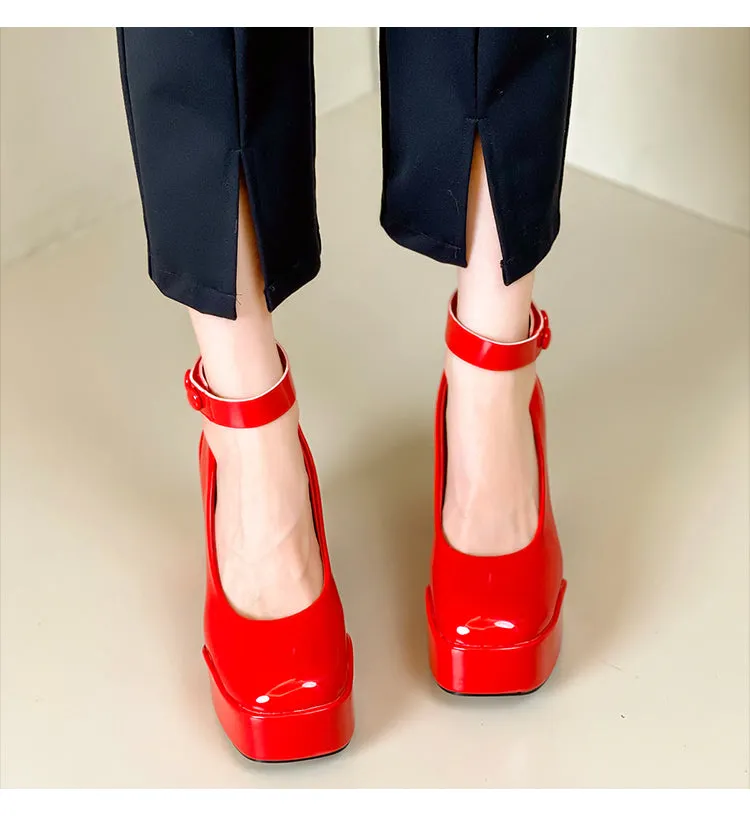 Selene-349 Patent Leather High Heels